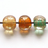 lampwork handmade goldstone beads