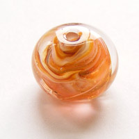 lampwork handmade orange bead