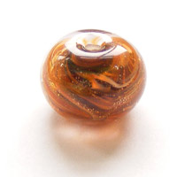 lampwork handmade orange bead