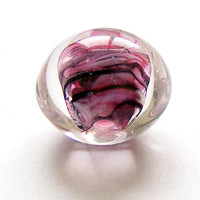 Lampwork handmade bead made with pink frit