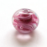 Lampwork handmade bead made with pink frit
