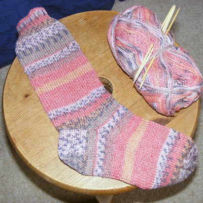 Newest pair of socks knitted on holiday