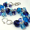 Aqueous Perstephone Bracelet hand crafted using handmade lampwork glass beads