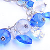 Bracelet made with hand made lampwork beads swarovski crystal hearts and bicones and sterling silver