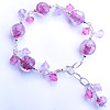 Bracelet made with handmade lentil shaped lampwork beads