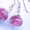 Handmade earrings with lampworked bead and sterling silver