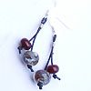 Hand made lampwork glass bead earrings