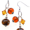 Hand made lampwork beads and swarovski crystal earrings